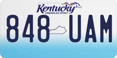 KY license plate 848UAM