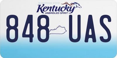 KY license plate 848UAS