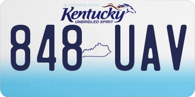 KY license plate 848UAV