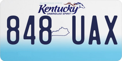 KY license plate 848UAX