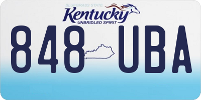 KY license plate 848UBA