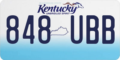 KY license plate 848UBB