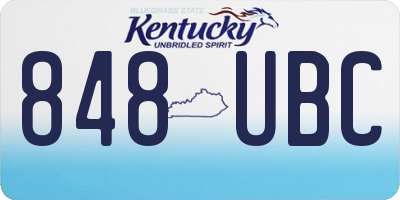 KY license plate 848UBC