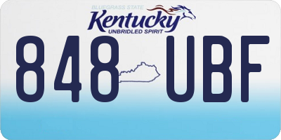 KY license plate 848UBF