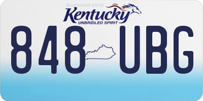 KY license plate 848UBG