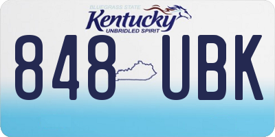 KY license plate 848UBK