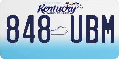 KY license plate 848UBM