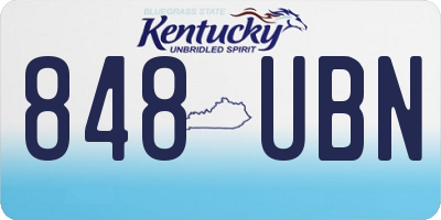 KY license plate 848UBN