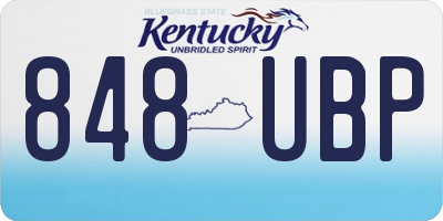 KY license plate 848UBP