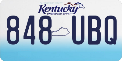 KY license plate 848UBQ
