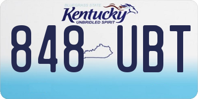 KY license plate 848UBT