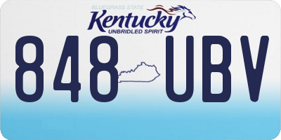 KY license plate 848UBV