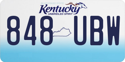 KY license plate 848UBW