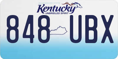 KY license plate 848UBX