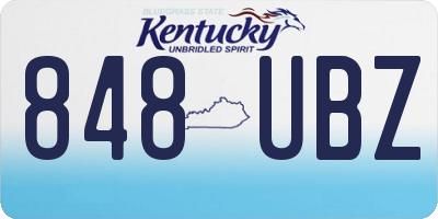 KY license plate 848UBZ