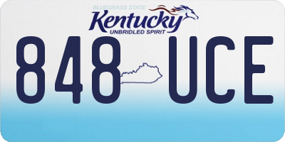 KY license plate 848UCE