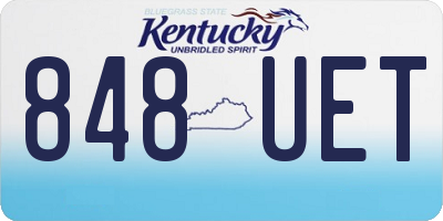 KY license plate 848UET
