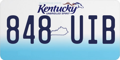KY license plate 848UIB