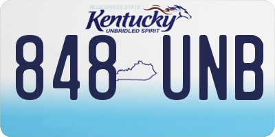 KY license plate 848UNB
