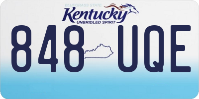 KY license plate 848UQE