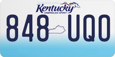 KY license plate 848UQO