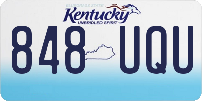 KY license plate 848UQU