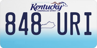 KY license plate 848URI