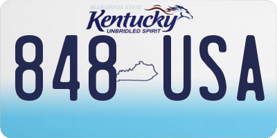 KY license plate 848USA