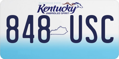 KY license plate 848USC