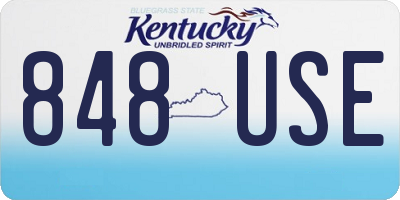 KY license plate 848USE