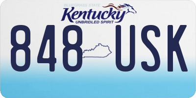 KY license plate 848USK