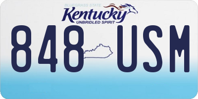 KY license plate 848USM