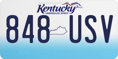 KY license plate 848USV