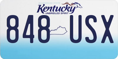 KY license plate 848USX