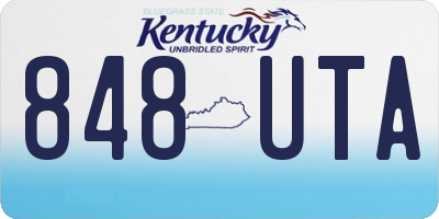 KY license plate 848UTA