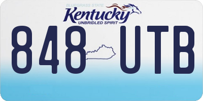 KY license plate 848UTB