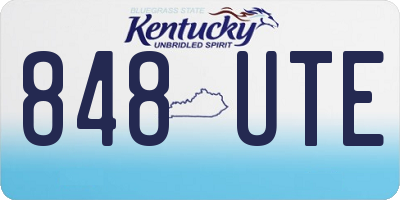 KY license plate 848UTE