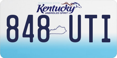 KY license plate 848UTI