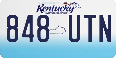 KY license plate 848UTN