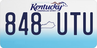 KY license plate 848UTU