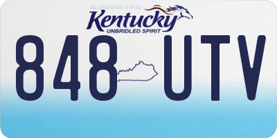 KY license plate 848UTV