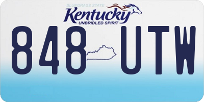 KY license plate 848UTW