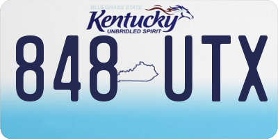 KY license plate 848UTX