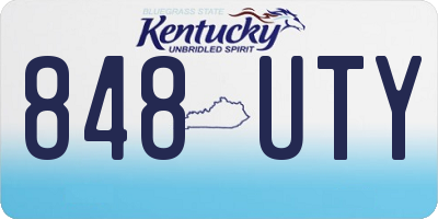 KY license plate 848UTY