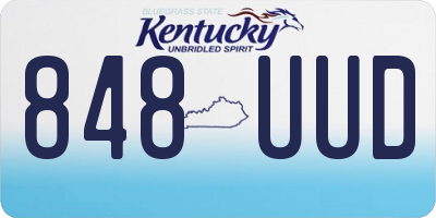 KY license plate 848UUD