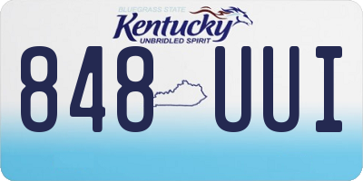 KY license plate 848UUI