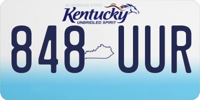 KY license plate 848UUR