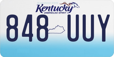 KY license plate 848UUY