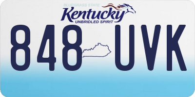 KY license plate 848UVK