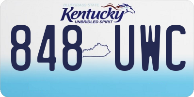 KY license plate 848UWC